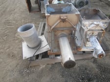 4.5" diameter x 1.6' long, Auger Screw Feeder, Stainless Steel, 15" x 17.5" x 13" hopper, 7.5" diameter