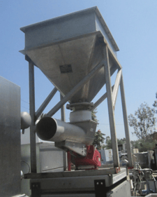 Acrison #402X-5000-1200-VTF, Scale Feeder, 40" x 34" x 36" deep Hopper, 9.5" & 5.5" top inlets, 8" diameter