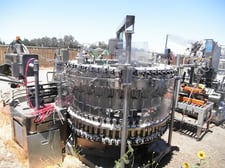 Meyer, Rotary Bottle Filler, 60 Valve, 3/8" diameter Diving nozzles, 15 HP, 1750 RPM, 200/400 V, set up for