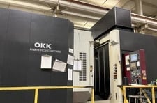 OKK #HM-1000S, CNC horizontal machining center, 3-Axis, 55.1" X, 43.3" Y, 39.3" Z, 12000 RPM, 60 automatic