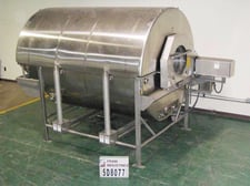 Hughes #D0042326D, blancher, 60" dia. x 96" long, 316 Stainless Steel, heat, hold & coating drum, 0-7350 lbs