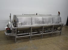 Hughes, rotary, live steam injection blancher, 304 Stainless Steel contact parts, 48" OD x 192" long drum