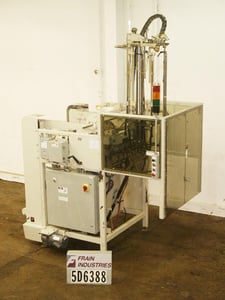 Bemis #1575H228, case erector, automatic bag inserter capable of speeds from 5-12 cpm