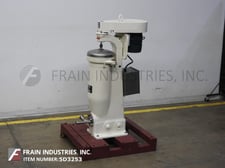 Sharples #AS-16V, vertical centrifuge with a maximum G force of 8435, 1200 RPM bowl speed, 5.1 liter bowl