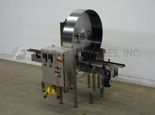 McBrady #200, 48" OD rotary chamber, inverted, air cleaner, up to 130 containers/minute