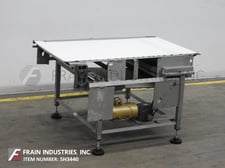 34" wide x 5.2' long, Stainless Steel conveyor, Neoprene belt powered by 2 HP drive