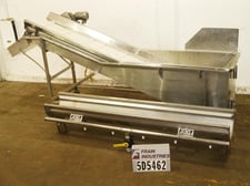 23" wide x 12.2' long, Feeder Incline/Cleated conveyor with 64" discharge height, cleated belts featuring 3"