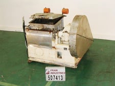 Double arm sigma mixer, 9 cu.ft. Carbon Steel, counterweighted hinged cover, single end drive, mechanical