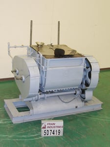 Werner & Pfleiderer, 33 cu.ft. Carbon Steel jacketed double arm tilt mixer, 2 piece hinged cover, Naben type