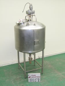 300 gallon Crepaco, 316 Stainless Steel jacketed mix tank, 50" ID x 39" straight wall, dome top, cone bottom