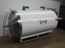 6000 gallon Walker, 316L Stainless Steel horizontal jacketed processing tank, 106" dia. x 180" straight wall