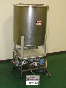 500 gallon Waukesha, supply tank & pump system, Stainless Steel tank, 43" ID x 46" straight wall, center