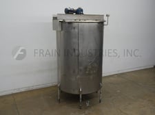 2000 gallon Ambesco, 304 Stainless Steel single wall mixing tank, 78" dia. x 110" straight wall, flip up