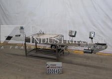 Stainless steel, five-belt, delron plastic accumulation table