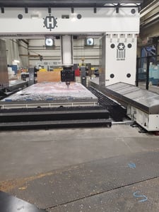 Hexram #MP1024FT4, 5-Axis gantry machining center, Fanuc 30i, 120" X Travel, 288" Y Travel, 132" Z, 15