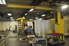 .5 Ton, Abell-Howe #MS5, Jib Crane, 12' Boom, With 1/2 Ton Coffing Hoist