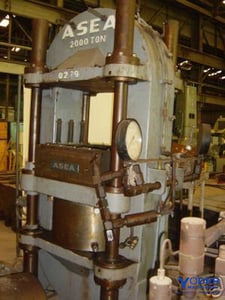 2000 Ton, Abb #Q279, 4-post hydraulic swaging press, 13" stroke, 24" x24" bed, 1968