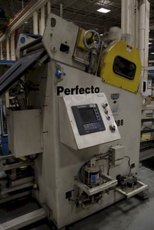 24" x .03" Perfecto #S222409, 5-roll straightener, entry & exit pinch rolls w/ air lift, peeler, Panelmate