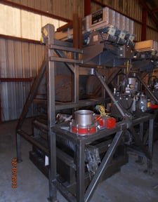 Meyer #EDF-48-2448-3HDS, Bulk Tote Fill Station, 24" width x 48" L Vibratory Feeder w/(3) vibratory