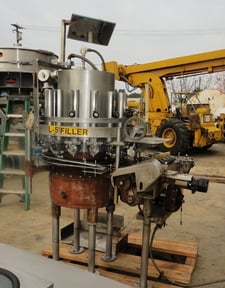 Elmar #RPE-414 RB1-LH, Rotary Piston Filler, 14-Valve, 2-7/16" piston, 12" stroke, 4" x 4' 6" discharge