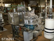 Filamatic #DAB-8-2, Twin Head Piston Filler, 85 centers capacity, 1.25" diameter x 4.25" stroke, 12-station