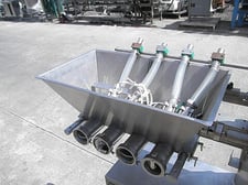 Moline #PPS24, 4-Head Piston Filler/Depositor, (4) 3" diameter auger cylinders, (2) 1.5" diameter Flexible