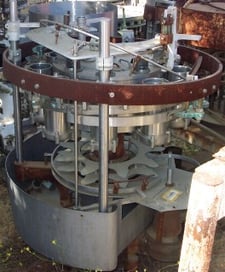 Votator #P-9-GL, Piston Filler, 9-Head, 502 x 512 can size, 5-1/4" diameter Piston, 2-1/16" inlet & 1.5"