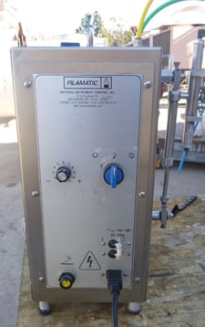 Filamatic #AB-8, Benchtop Medium Duty Filler, single nozzle, 0.05-260 ml fill volume, 23 bottles/min., 110 V