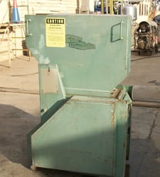 5/8" x 9-1/6" Alsteele #1009, Grinder/Granulator, 1/4" perforated screen, 48" H feed tray, 7.5 HP