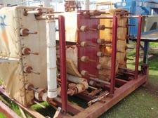 216 sq.ft., Alfa-Laval, Plate Heat Exchanger, (95) 17" W x 47" H x 3/8" thick graphite plates, 132 liter