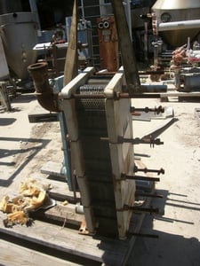 30 sq.ft., Tranter, PF15, plate heat exchangers, (37) 9-3/4" x 28" S/S plates, 2" inlet/outlet, 150 psi @