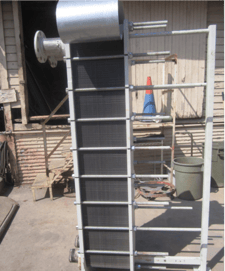 500 sq.ft., Polaris, S64G129, plate type heat exchanger, (64) 15" x 76" S/S plates, 150 psi @ 280&deg;F