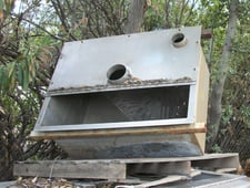 20 cu.ft. Hopper, Stainless Steel, 42" x 30" x 20" straight side, 26" pyramid bottom, 6.5" flanged discharge