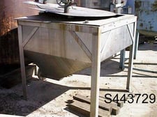 30 cu.ft. Hopper, surge bin, Stainless Steel, 4' x 4' x 16" straight side, 6.5" flanged discharge