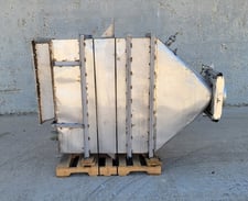 50 cu.ft. Hopper, Stainless Steel, 51" x 30" x 72" deep, cone bottom, 12" diameter Discharge, 6" top opening