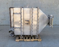 50 cu.ft. Hopper, Stainless Steel, 51" x 30" x 72" deep, cone bottom, 12" diameter Discharge, 6" top opening