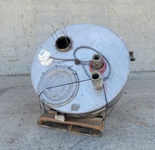 80 cu.ft. Cylindrical Hopper, Stainless Steel, 60" diameter x 51" deep, 6" diameter Discharge, 10" top vent