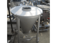 12' cu.ft. Feed Hopper, Stainless Steel, 27" diameter x 30" deep, 2" straight side, 28" cone, 8.5" top
