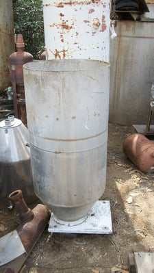 8 cu.ft. Hopper, Stainless Steel, 20" diameter x 32" straight side, 18" cone bottom, 10" diameter Discharge