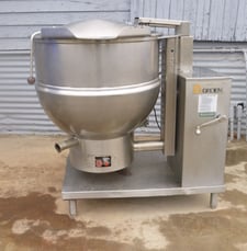 60 gallon Groen/Dover #DHT/1-60, Jacketed Tilting Kettle, Stainless Steel, 30" diameter x 25" H, 50 psi @