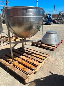 80 gallon Lee, Kettle, Stainless Steel, 36" diameter x 25" deep Bowl, 1/16" basket strainer perforation, 2"