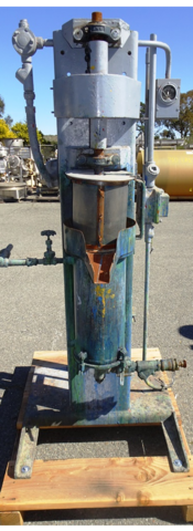 Paint Media Mill, 8" diameter x 30" H jacketed Chamber, 10 HP, 1740 RPM, 220/440 V