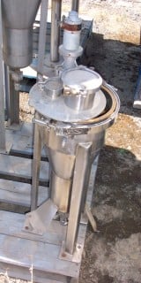 4.4 gallon Air Driven Dispersion Mixer, 24" L Stainless Steel shaft, 10" diameter x 5" straight top section