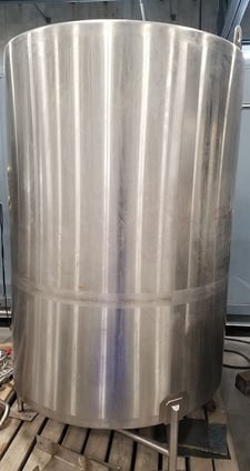 600 gallon Sanitary Process Solutions, Stainless steel vertical tank, CIP spray ball