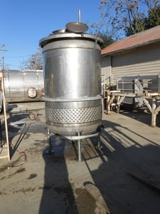 650 gallon 316 Stainless Steel, Jacketed, DT/DB, 52" diameter x 70" straight side