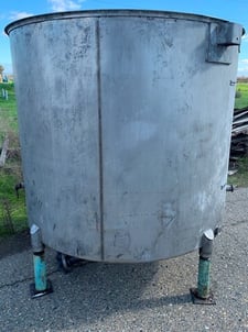 650 gallon Stainless Steel Tank, Single wall, OT/CB, 60" diameter x 56" high