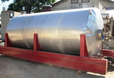 5000 gallon Stainless Steel Horizontal Tank, 88" diameter x 16' long, 18 coils 1" x 14' 6"