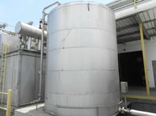 6000 gallon Carbon Steel Storage Tank, Epoxy, Jkt, 9'10" diameter x 12' high, 3" diameter side bottom outlet