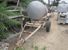 950 gallon Horizontal tank, 316 stainless steel, 46" diameter x 12' long, on trailer