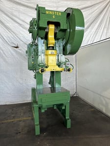 60 Ton, Minster #6, OBI Punch Press, 8" stroke, 17" Shut Height, 3" slide adj., 32" x 21" bed, 90 SPM